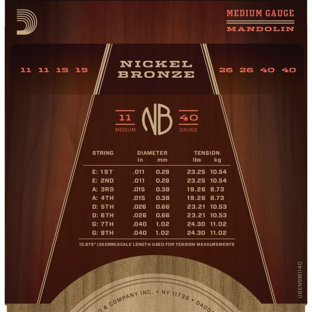 D'Addario NBM1140, 011 - 040 Nickel Bronze Medium